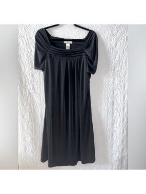 Mary McFadden Square Neck Short Sleeve Shift Dress
